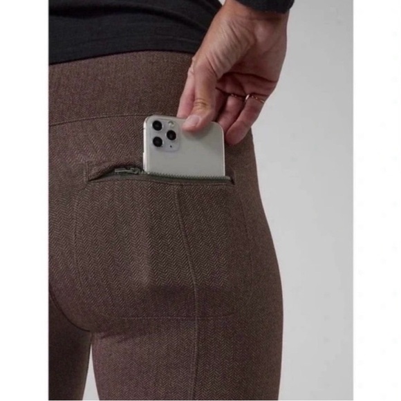 Athleta Delancey Herringbone Tight Leggings Brown Size M - Picture 4 of 13